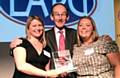 Makin Dixon partners Caroline Makin (left) and Jane Campbell receive the award from Lord Justice McFarlane