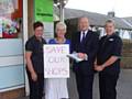 Simon Danczuk with local campaigner Pat Sanchez and members of the Co-op 

