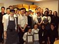 The hospitality and catering students proudly displaying their two recent accolades