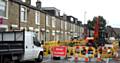 Entwisle Road following the flooding after a water pipe burst