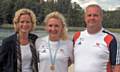 Anna Marie Phelps, President of British Rowing; Jess Leyden and coach, Ian John