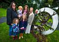 Ann’s family including her partner Alan Barlow (far right) at the unveiling of the wishing tree