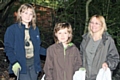 Megan Cross, Owen Cross and Carrline Cross clean up Healey Dell