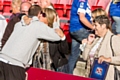 Hornets coach Ian Talbot gets a hug and a kiss as he steered the club to their first trophy in 91 years in the Championship One Final in 2013