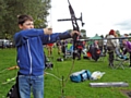 Tom Schofield takes part in the junior archery tournement