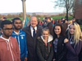 Young people recreate the famous WW1 Christmas truce football matches watched by Simon Danczuk MP