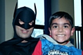 Zayaan Ali with Batman<br />Ghulam Mustafa Trust family fun day