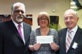 Doug Smith Rochdale Freemasons’ District Charity Steward, Julie Halliwell, Springhill Hospice CEO and Peter Hewitt, Chairman of the Rochdale District Freemasons