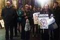 Unison protesters lobbying outside the town hall