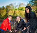 Ellie Heywood (10) Ethan Towers (8) from St. Edwards CE. Primary School, Rochdale and Aneesa Ahmed from Matthew Moss High (16)