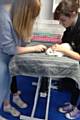 Checking the rabbits in the animal care taster session
