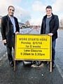 Councillor Aftab Hussain and local campaigner John Blundell at Albert Royds Street at the start of the improvement works