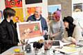 Ian Mackay (centre) with students, left to right: Rachel Large, Courtney Jowitt and Jessica Burton