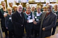 Freemasons Asst Rochdale District Charity Steward Bernard Percy, Foodbank volunteer Margaret Wight and Rochdale District Charity Steward Douglas Smith.