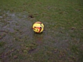 The waterlogged pitch at Northampton