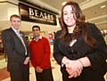 Keith Rudman, Beales Store Director, Jobcentre employee adviser Idris Ali, and Shahida Rashid