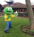 Springy at Springhill Hospice with the 2014 calendar