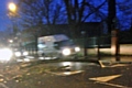 A large tree branch blocking part of Queensway