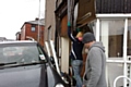 Damage caused by the wind to Garside second hand shop