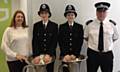 Conductor Gwen Smith, Bass players Ethan and Jack, Chief Inspector Andrew Aston 
