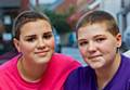 Teegan Gritt and Chloe Dring heads shaved for charity 