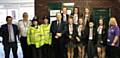 St Cuthbert Year 9 pupils with Simon Danczuk, MP, Ruth Sillence, RBH Communities First Co-ordinator and police officers