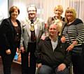 Michelle Green, Operations Manager; Mayor Peter Rush and Mayoress Monica Rush; Karen Humphreys, Contracts Manager 

Front: Terry Morely, Centre Director for Sport & Public Services 