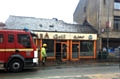 Damage to the roof at Sahara Grill