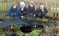 St Edward's School pupils at the pond 