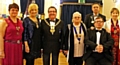 Rochdale Lions with their special guests Eileen Taylor, Mayoress Monica Rush, Mayor Peter Rush, Vera Smith, Stephen Smith, Ray Axten and Liz Axten