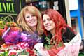 Beverley Richardson with her daughter Silkyh at her business The Flower Studio kiosk at Rochdale Exchange Shopping Centre