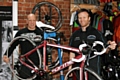 Vincenzo Iannidinardi receives his new bike from Cycle Addicts Dave Brown