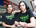 Saima Naseem (right) with her sister Marria outside B&M in Rochdale Exchange Shopping Centre