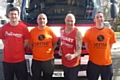 Firefighter Stuart Brown with Watch Manager Andy Dorosz, Michael Howe and Liam Kelly