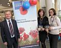 Royal British Legion Area Manager Vaughan Kent with (left to right) Kate Bohan and Kerry Smith on the first day of their new weekly visit to Number One Riverside on Smith Street, Rochdale