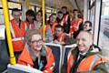 Metrolink officials take pupils and staff from Redwood School Sixth Form on a special travel training preview of Rochdale’s new town centre tram line