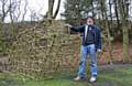 Ex-serviceman David Joddrell is creating the living sculpture of a First World War tank from willow on the main road at Healey Corner 