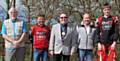 Walter Lomax (Friends of Queen's Park), Adrian Mather, The Mayor Peter Rush, Lewis Rostron and Lol Richardson (Friends of Queen's Park) 