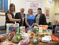 Donna Arden (Home-Start Scheme Manager), Rotary President Stuart Sawle, Ali Kirkpatrick (Home-Start Family Support Worker), Sharon Pearson (Home-Start Office Manager)