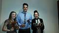 Katherine Heapy, Adam Teal and Emma Walters with their awards from the Cook and Serve competition