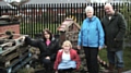 ​Croft Committee members Laura Illingworth, Maureen Glynn, Jim Rose and Charlotte Dixon in front of the 'Bug House'