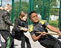 Key Stage 2 pupils at Kentmere Primary taking part in Commonwealth Games activities