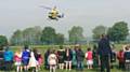 Our Lady and St Pauls Primary School, Darnhill, Nursery children welcome the Police Helicopter 