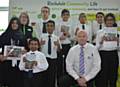 The Asda Bag Pack with pupils from Matthew Moss School