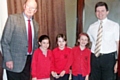 Rotarian George Shepherd with Sophie Green, Grace Kelly, Louise Blake and Chris Kelly