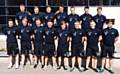 James (fourth in from the right on the front row) with the Great Britain Junior Water Polo team