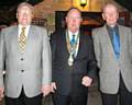 Bob Fallon with President Phil Corns and Rotarian Jack Dummer