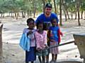 David Christian with children from Zambia