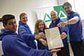 L-R Groundwork staff members Adeel Abbas, Colin Schofield, Fran Hatfield, Adam Sutcliffe and Ash Hall with the IiP Silver certificate
