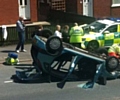 The overturned vehicle on Birch Road